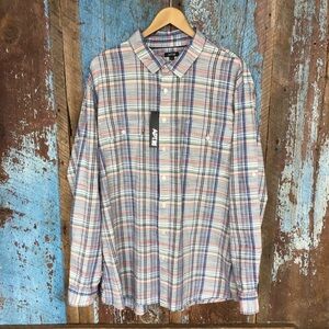 Apt. 9 Blue Plaid Button Down Dress Shirt